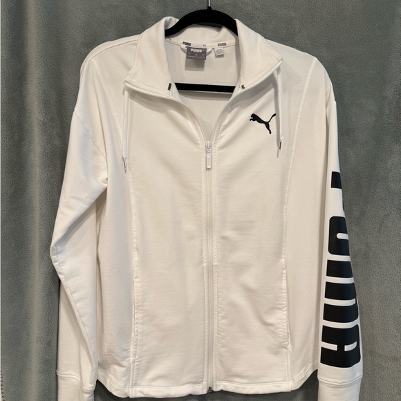 Puma Jackets & Blazers - Puma White Zip-Up Jacket